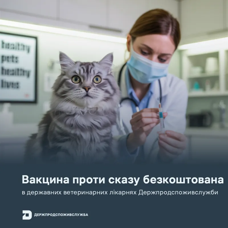 В державних ветеринарних лікарнях Держпродспоживслужби вакцина проти сказу безкоштовна